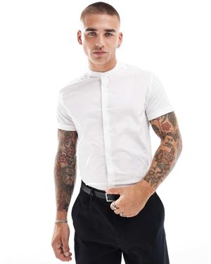 ASOS Camicia Slim Con Collo Serafino Bianca - Bianco