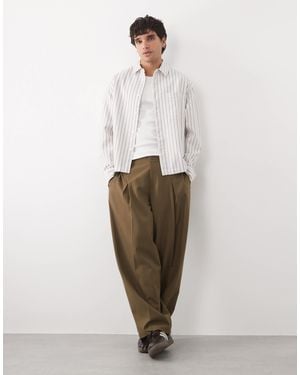 ASOS Boxy Oversized Striped Shirt - White