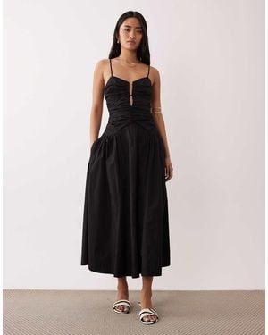 Nia Sawtelle Ruched Waist Midaxi Dress - Black
