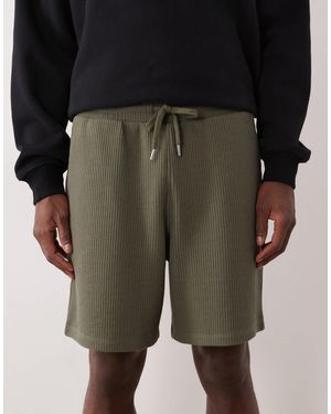 ASOS Oversized Waffle Textured Jersey Shorts - Gray