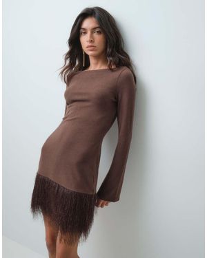 ASOS Supersoft Fluffy Mini Jurk - Bruin