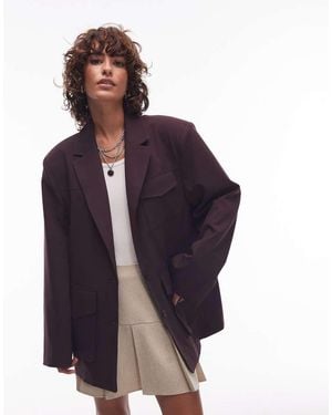 ASOS Oversized Utility Pocket Blazer - Purple