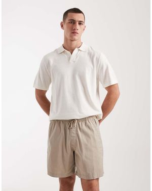 Hollister Twill Pull On Shorts - Natural