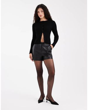 ONLY Faux Leather Shorts - Black
