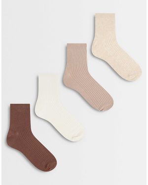 New Look 4 Pack Ribbed Socks - White
