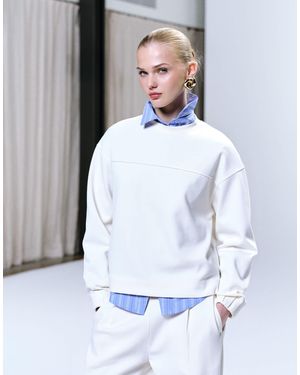 Mango Pique Sweatshirt Co-ord - Grey