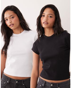 Cotton On Active 2 Pack Ribbed Baby Tee - Black
