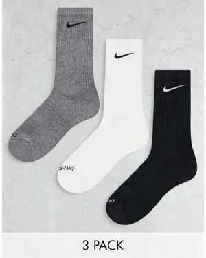 Nike Pack De 3 Pares De Calcetines Deportivos De Y Negro De - Blanco