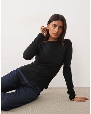 ASOS Supersoft Long Sleeve Top - Black