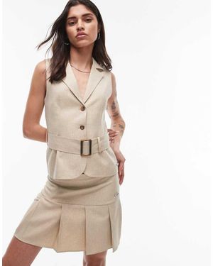 Résumé Resume Belt Up Longline Waistcoat - Natural