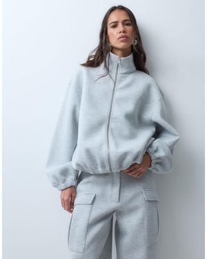 ASOS Funnel Neck Zip Up - Blue