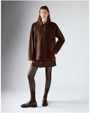 Glamorous Button-Up Utility Jacket - Brown