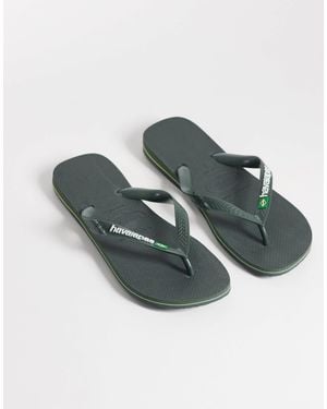 Havaianas Brazil Logo Flip Flops - Green
