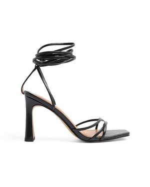 NA-KD Squared Toe Strappy Heels - White