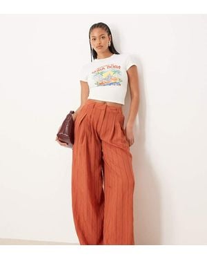 ASOS Tall Palazzo Stripe Trousers - Orange