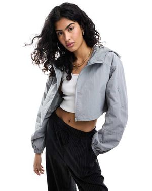 ASOS Cropped Hooded Rain Jacket - Grey