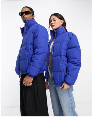 Fila Piumino unisex color block con logo - Blu