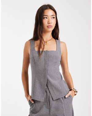Miss Selfridge Tailored Corset Top - Gray