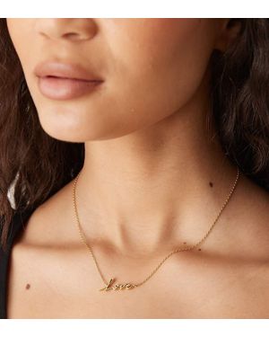 Accessorize Collar Con Colgante "Love" Chapado En Oro De 14 Quilates De La Colección Z De - Marrón