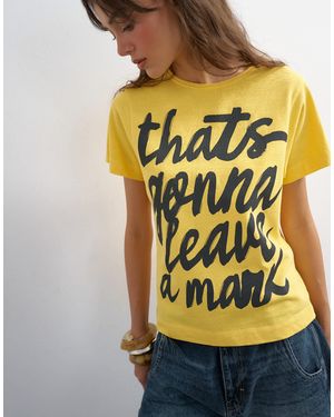 TOPSHOP 'that's Gonna Leave A Mark' Graphic Tee - Yellow