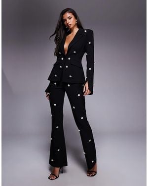 ASOS Co-Ord Embellished Flared Trousers - Blue