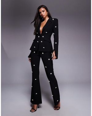 ASOS Co-Ord Embellished Flared Trousers - Blue