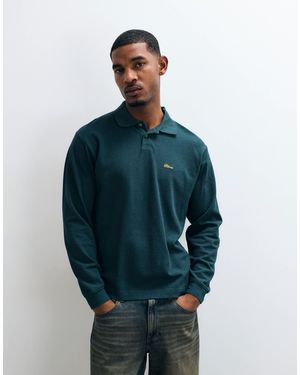 BLKVIS Piqué-logo-pullover aus wollmix mit langen ärmeln - Blau