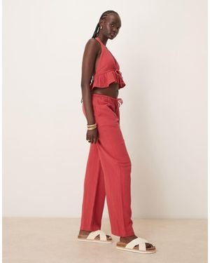 Iisla & Bird Skinny Waist Band Beach Trouser Co-ord - Pink