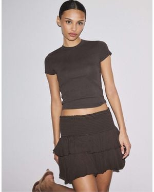 Stradivarius – gerüschter mini-skort - Grau