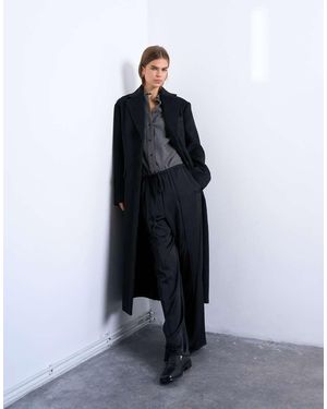TOPSHOP Brushed Three Button Longline Blazer Coat - Blue