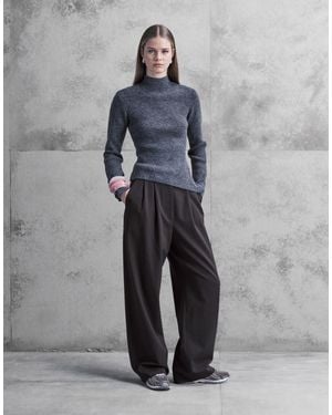 ARKET Balloon Fit Wool Mix Tailored Pants - Gray