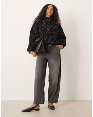 ASOS Denim Funnel Neck Sports Jacket - Black