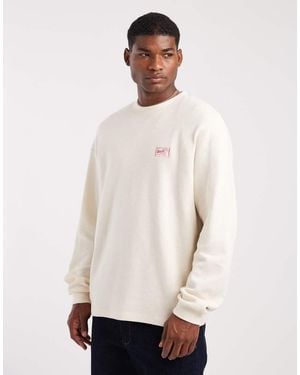 ASOS Camiseta Blanco Hueso Extragrande De Manga Larga Con Parche Bordado De Tejido Grueso Con Textura Gofrada De