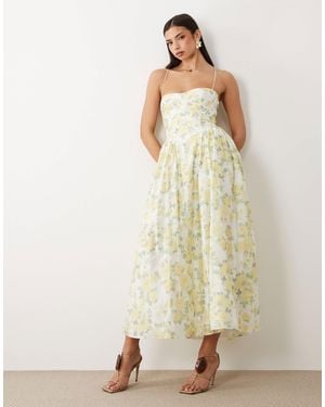Bardot Estie Cotton Cami Corset Detail Maxi Dress - Natural