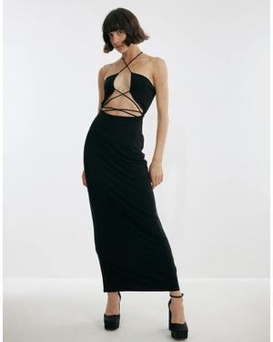 NA-KD X Josefine Hj Cut Out Maxi Dress - White