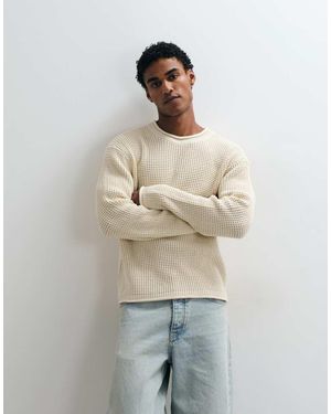 Abercrombie & Fitch Knitted Mock Neck Jumper - Natural