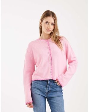 Miss Selfridge Blanket Stitch Cardigan - Red