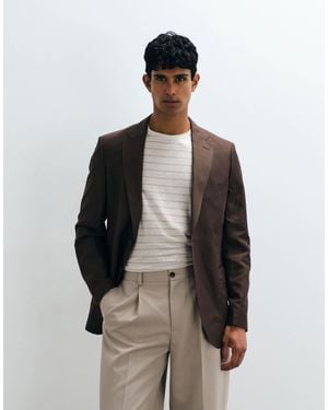 Mango Ethereal schmal geschnittener blazer im leinenmix als kombiteil - Braun