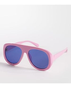 Kaiia Exclusive Chunky Lens Aviator Sunglasses - Purple