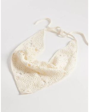ASOS Crochet Knit Headscarf - Natural