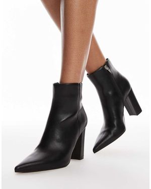 Mango High Heel Matte Ankle Boot - Black