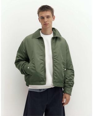 Pull&Bear Bomberjacke mit hemdkragen - Grün