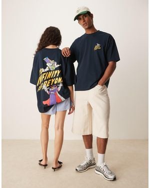 ASOS Disney Pixar Oversized T-Shirt With Buzz Lightyear Toy Story Print - Blue