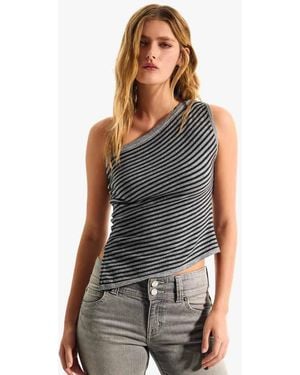 Bershka Asymmetric Top - Grey