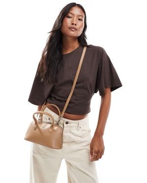 PASQ Twin Strap Mini Grab Bag - Brown