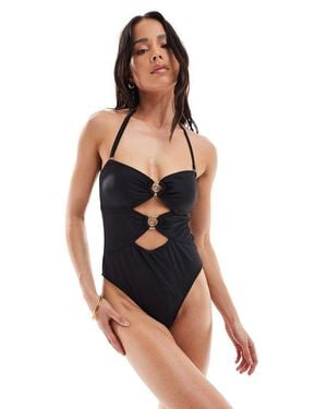 New Look Badpak Met Gedraaide Uitsnijdingen - Zwart