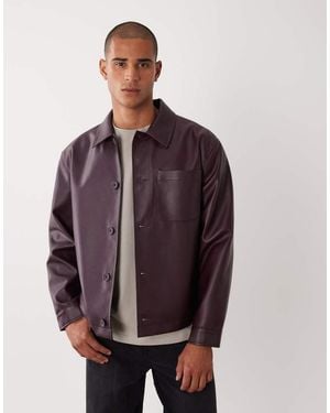 ASOS Faux Leather Shacket - Purple