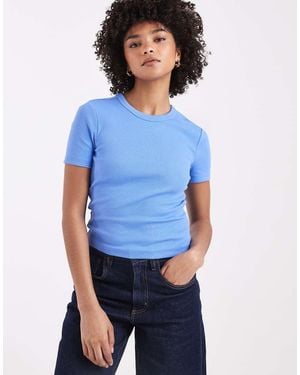 ONLY Ribbed T-shirt - Blue