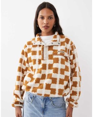 Columbia Helvetia Ii Geostack Cropped Half Snap Fleece - Natural