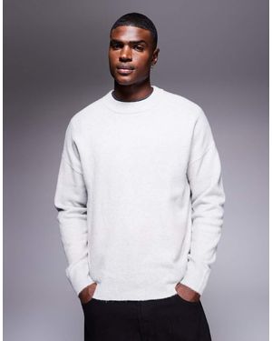 ASOS Oversized Gebreide Trui Met Ronde Hals - Wit